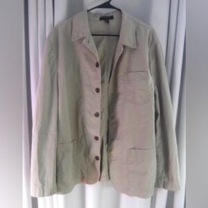 Banana Republic Men’s Khaki Casual Jacket, Oversized Button Down Front; Size 46